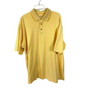 Jamaica Jaxx Men's Striped 3-Button Short Sleeve Golf Polo Size XXL Yellow White
